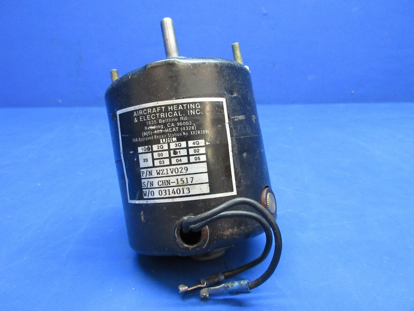 Aircraft Heating and Electrical Heater Motor P/N WZ1V029 CORE (1123-748)
