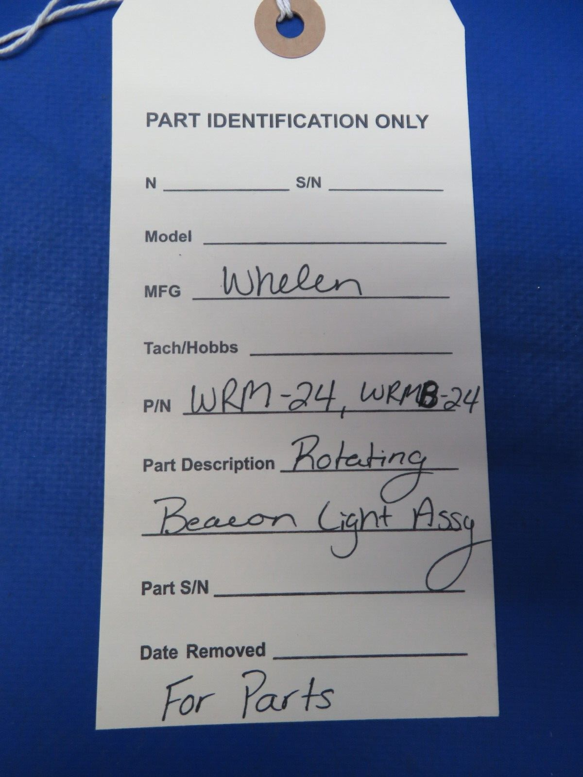 Whelen Rotating Beacon Light Assy P/N WRM-24, WRM8-24 FOR PARTS (1023-482)