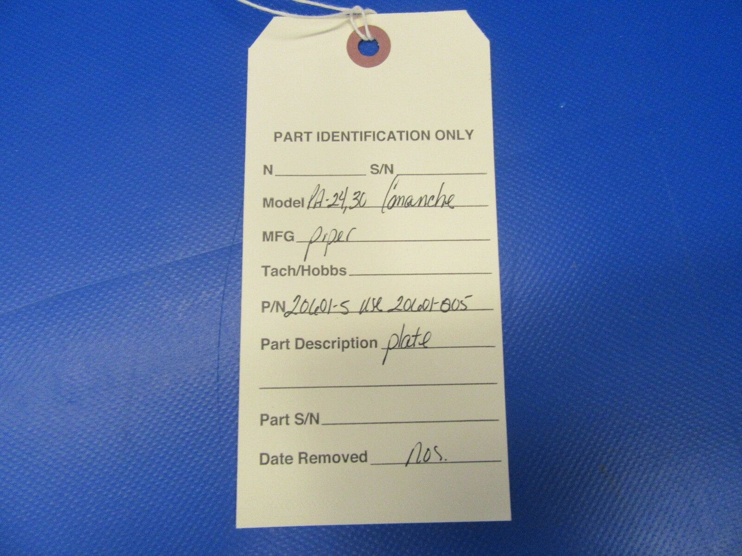 Piper PA-24, 30 Comanche Plate 20601-5 NOS (0617-150)