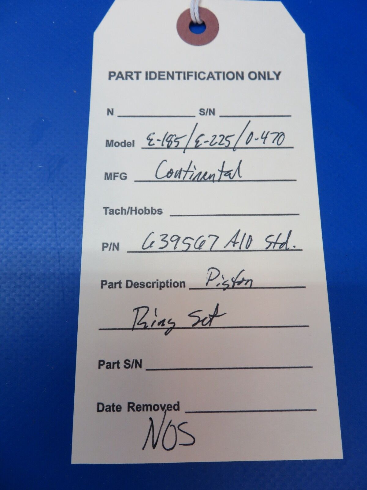 Continental Piston Ring Set P/N 639567A10 STD NOS (1222-364)