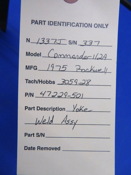 Rockwell Commander 112A Yoke Weld Assy P/N 47229-501 (1020-456)