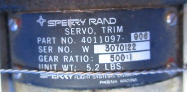 Sperry Trim Servo P/N 4011097-906 CORE (1023-1049)