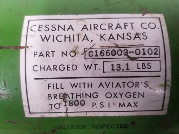 Cessna Oxygen Cylinder 3AA Steel P/N C166003-0102 (0217-79)