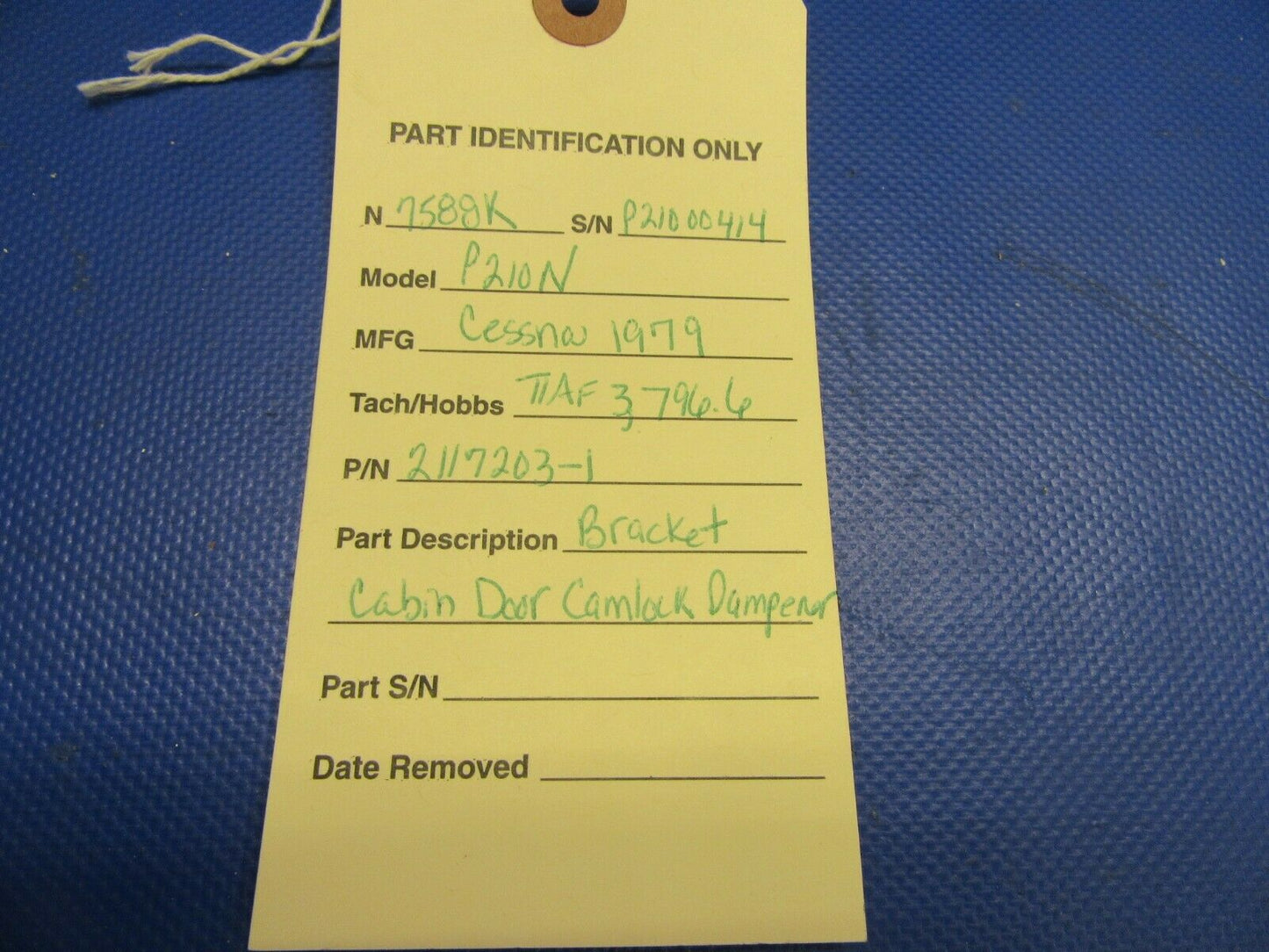 Cessna 210 / P210N Bracket Cabin Door Camlock Dampener P/N 2117203-1 (0721-520)
