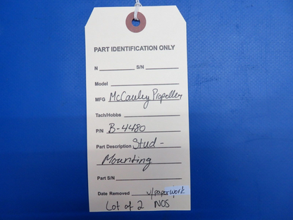 McCauley Propeller Stud Mounting w/ Paperwork P/N B-4480 LOT OF 2 NOS (0523-613)