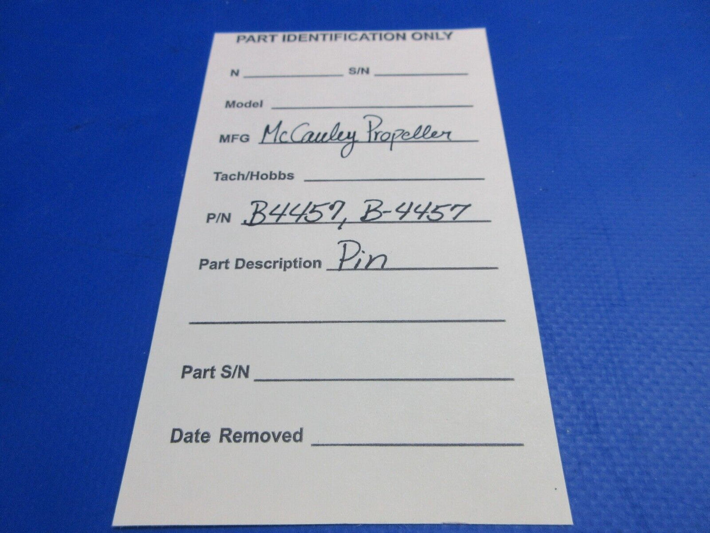 McCauley Threaded Propeller Pin P/N B4457, B-4457 (0523-413)