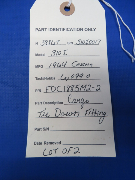 Cessna 310 / 310I Cargo Tie Down Fitting P/N FDC1885M2-2 LOT OF 2 (0923-769)