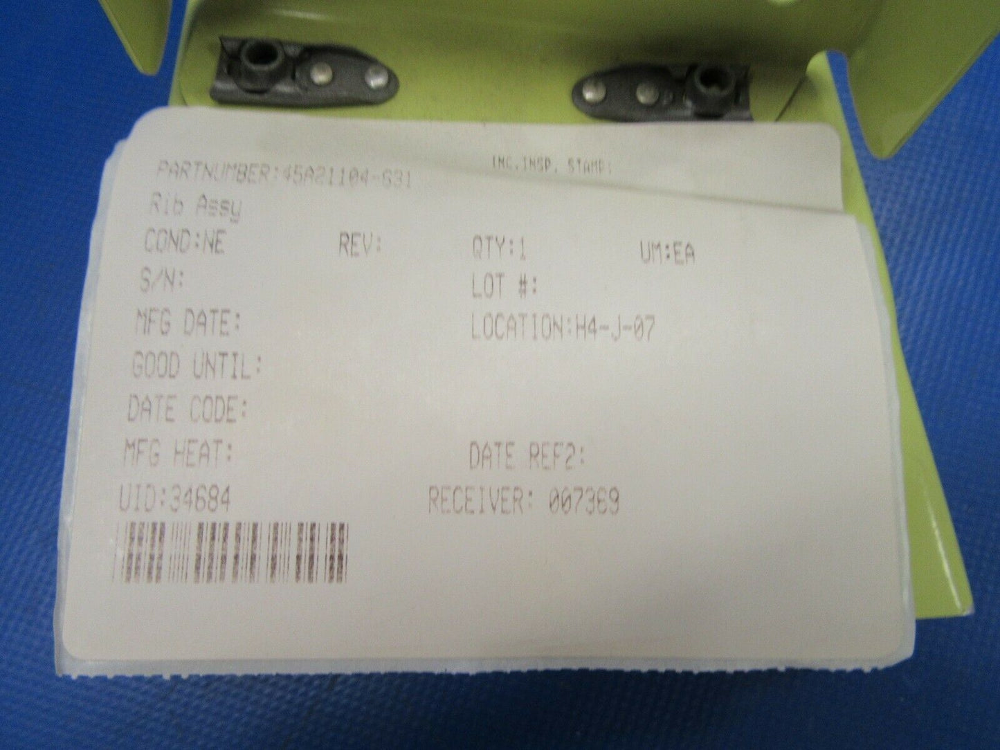 Beech 400 Rib LH Horizontal Stabilizer PN 45A21104-631 NOS w/8130 (0419-191)
