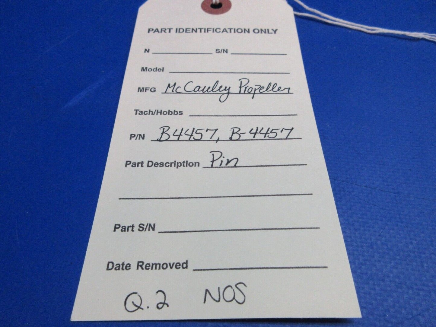McCauley Threaded Propeller Pin P/N B4457, B-4457 NOS (0523-414)