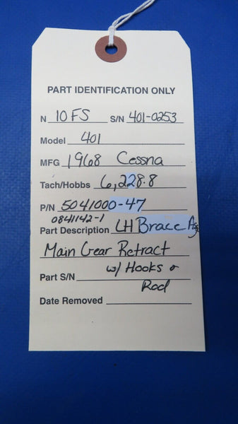 Cessna 401 LH Brace Assy Main Gear Retract Hooks & Rod P/N 5041000-47 (0523-201)