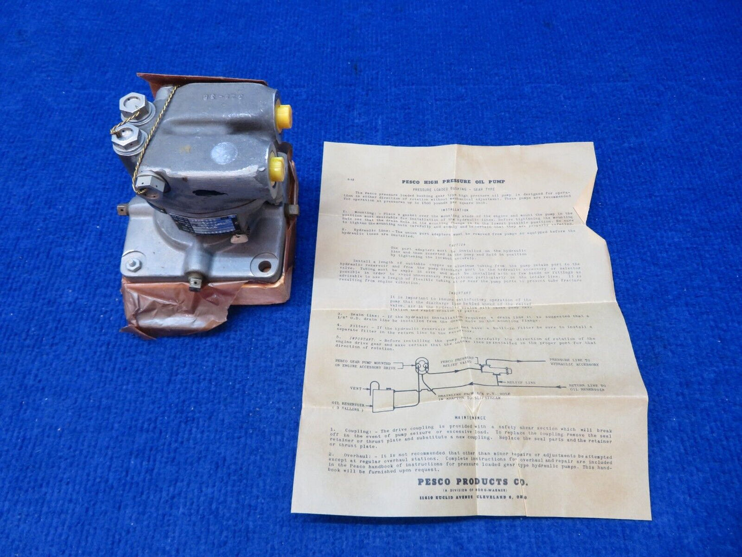 Pesco Hydraulic Pump P/N 1P-349N Vintage NOS (0722-326)