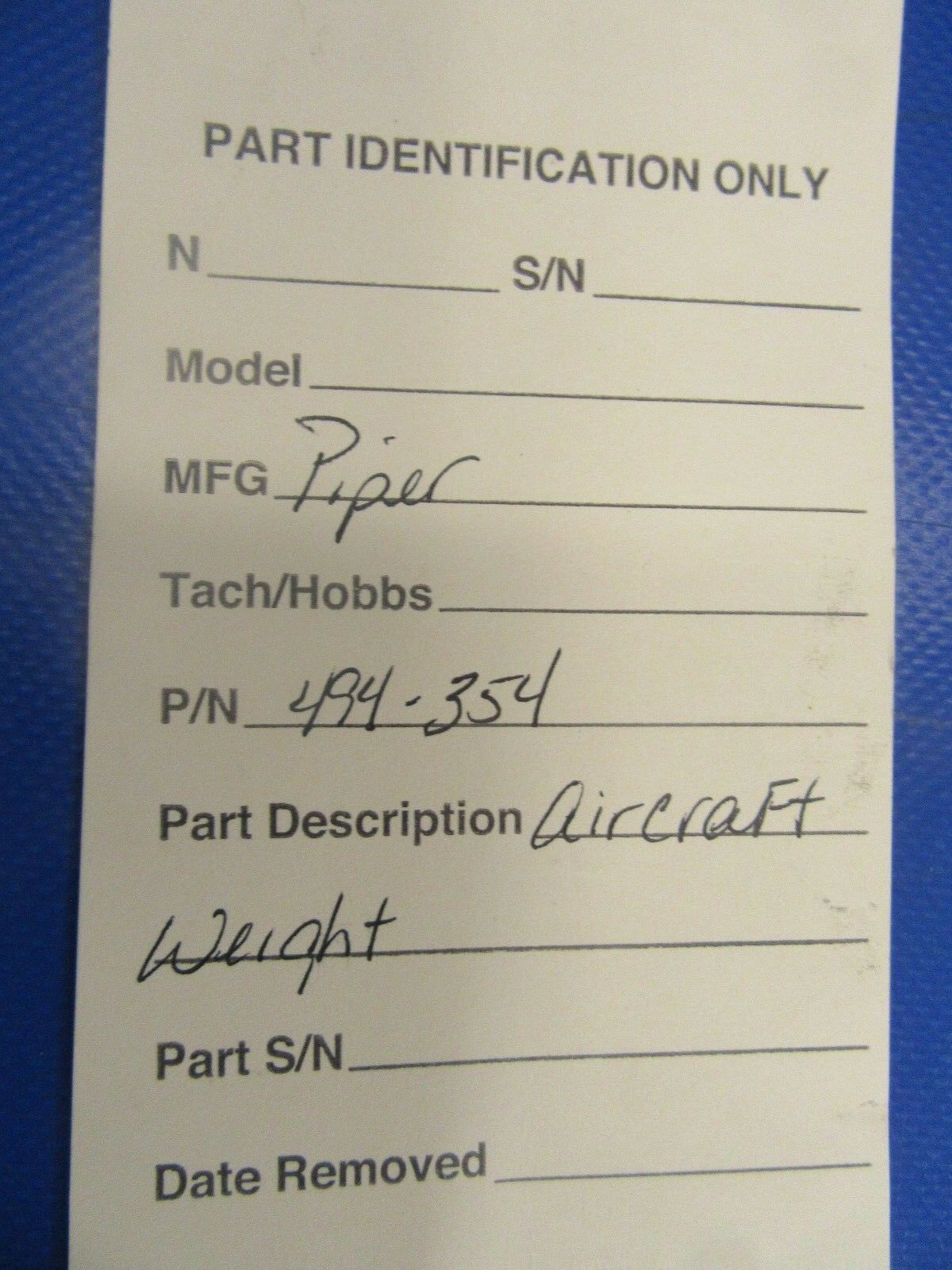 Piper Aircraft Weights P/N 494-354 LOT OF 2 (0218-151)