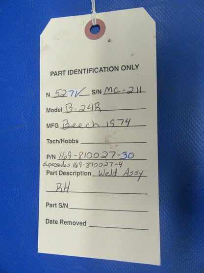 Beech B-24R Sierra Brace Main Gear Retract RH P/N 169-810027-2 (0219-181)