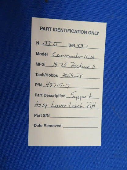 Rockwell Commander 112A Support Cabin Door RH P/N 43716-2 (1020-333)