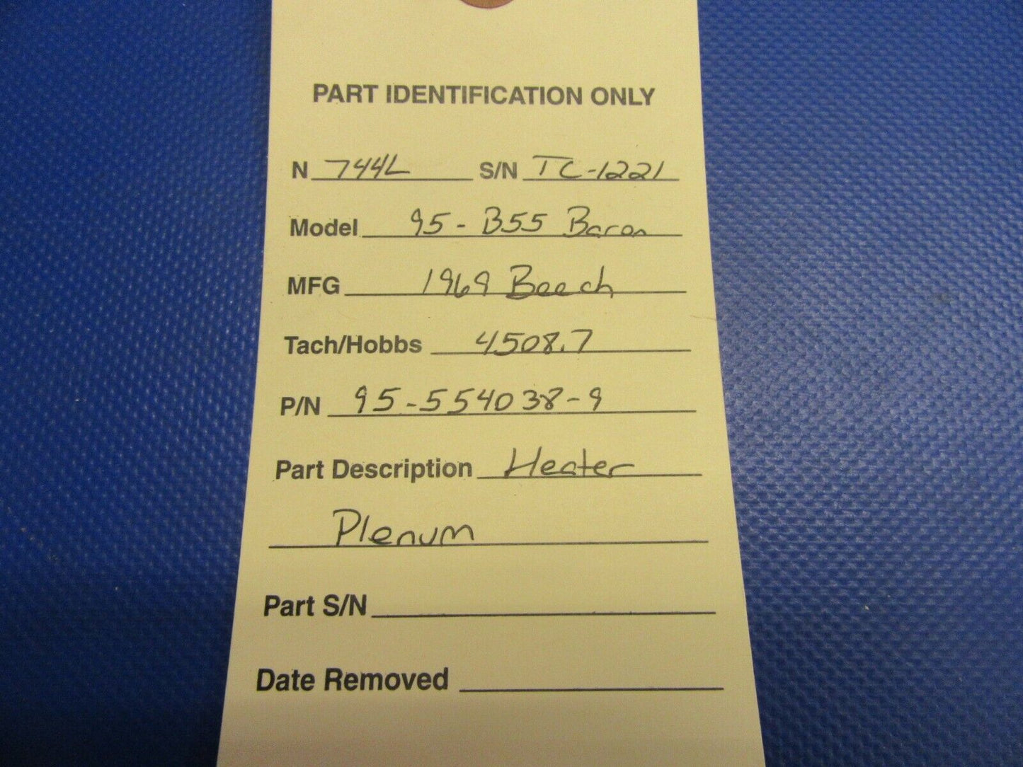 Beech 95-B55 Baron Heater Plenum P/N 95-554038-9 (0721-308)