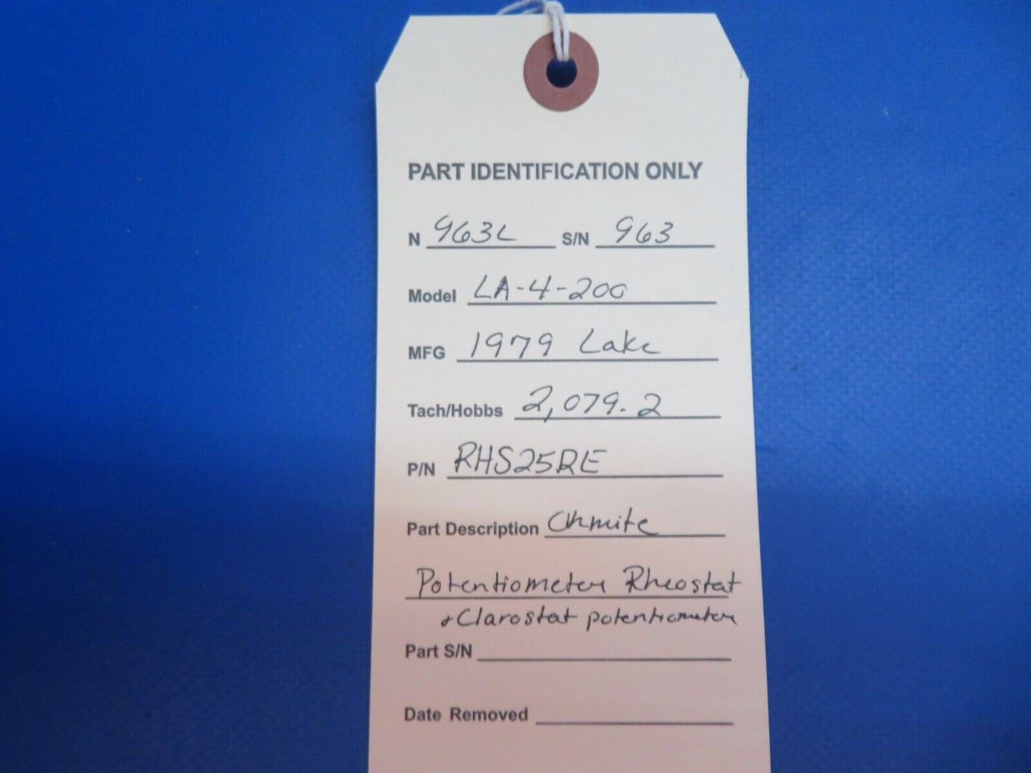 Lake LA-4-200 Ohmite Potentiometer Rheostat & Clarostat P/N RHS25RE (1222-819)