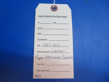 Lamar Piper Alternator Switch P/N 587-863 NOS (1122-571)