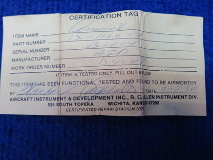 RC Allen Ammeter P/N 12-1100-4 (0622-482)
