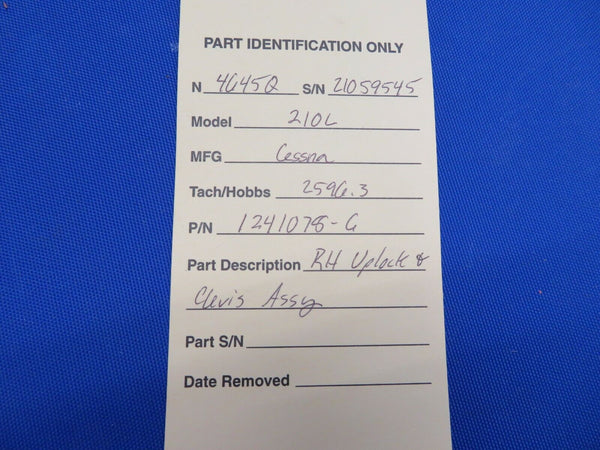Cessna 210L RH Uplock & Clevis Assy P/N 1241078-6 (0820-413)