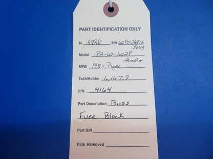Piper Aerostar 602P Buss Fuse Block P/N 4164 (0123-717)