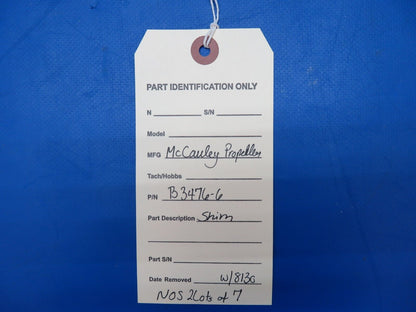 McCauley Threaded Propeller Shim w/ 8130 P/N B3476-6 LOT OF 7 NOS (0523-618)