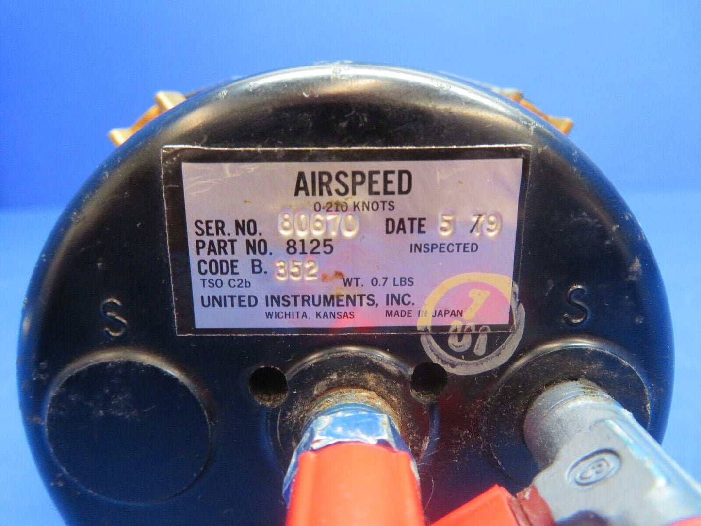 Piper PA-28-201T Dakota Airspeed Indicator 0-210 Knots P/N 8125 CORE (0922-809)