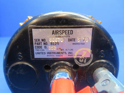 Piper PA-28-201T Dakota Airspeed Indicator 0-210 Knots P/N 8125 CORE (0922-809)