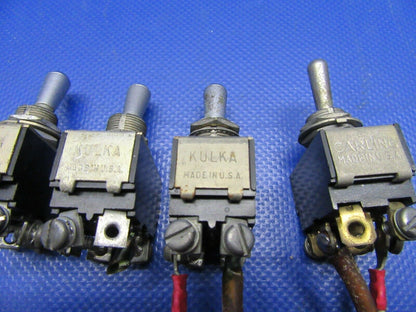 Beech Baron 95-B55 Toggle Switch P/N 380053-1, 380053-3 LOT OF 4 (1121-354)