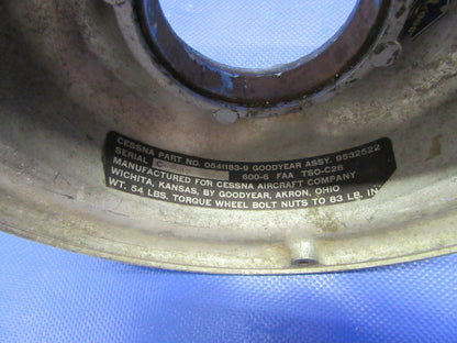 Cessna Goodyear 6.00 X 6 Wheel Half P/N 0541183-9 (1021-569)