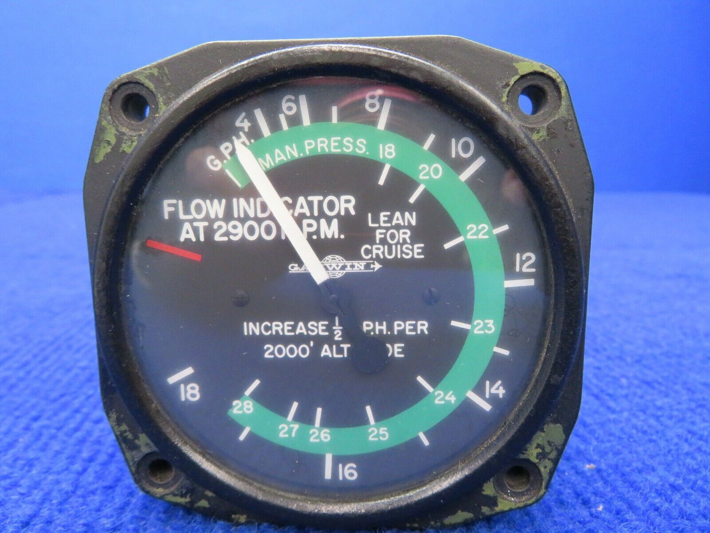 Brantly B-2B Twin Fuel Flow Pressure Indicator P/N 22-868-032 (0222-280)