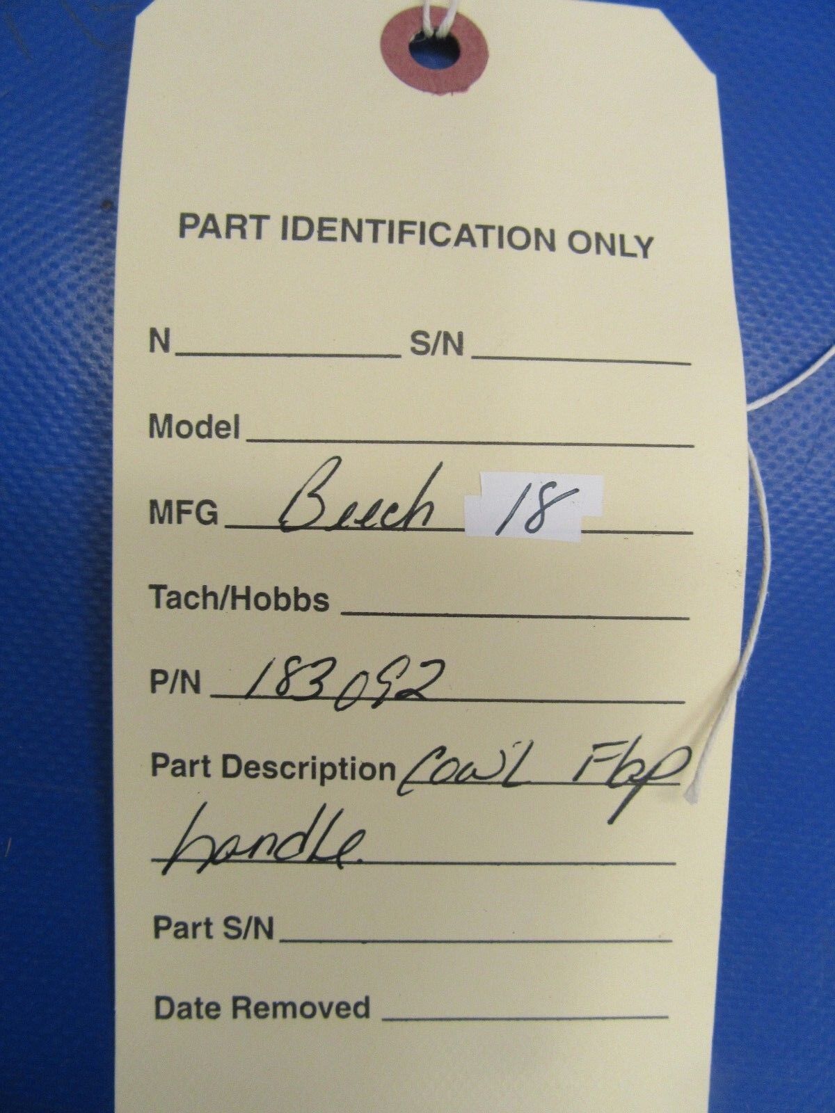 Beech 18 Cowl Flap Handle P/N 183092 (0918-187)