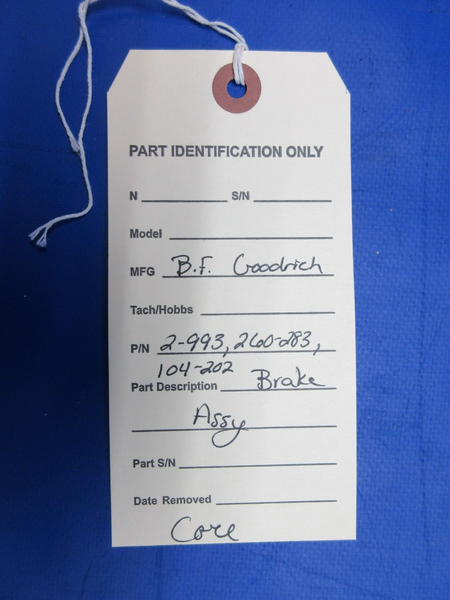 B.F. Goodrich Brake Assy P/N 2-993, 260-283, 104-202 CORE (1123-643)