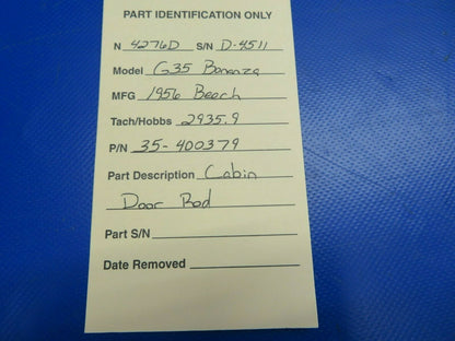 Beech G35 Bonanza Cabin Door Rod P/N 35-400379 (0620-389)