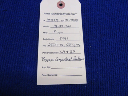 Piper PA-32-300 Baggage Compartment Headliner LH & RH 68633-02 (1121-467)