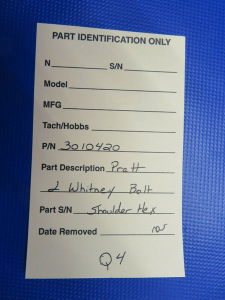 Pratt & Whitney Bolt Shoulder Hex P/N 3010420 NOS (1120-367)