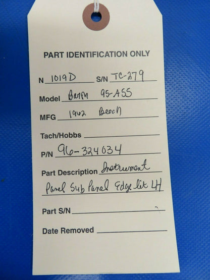 Beech Baron 95-A55 Instrument Sub Panel LH 96-324034 (0120-359)