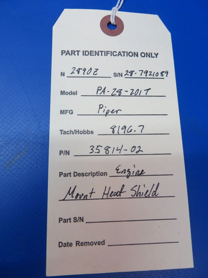 Piper PA-28-201T Dakota Engine Mount Heat Shield P/N 35814-02 (1222-348)