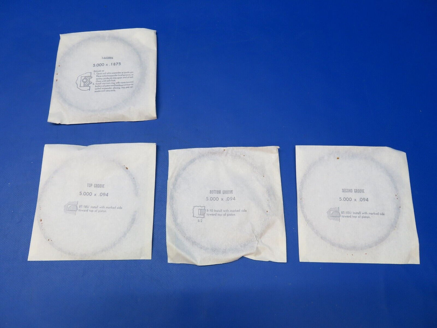 Continental Piston Ring Set P/N 639567A10 STD NOS (1222-364)