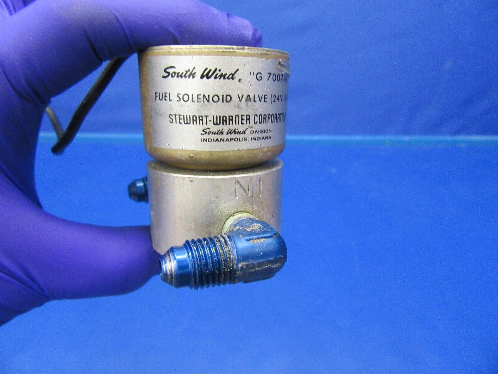 Stewart Warner Southwind Fuel Valve Solenoid 24V P/N G-700748 / Tested (0418-19)