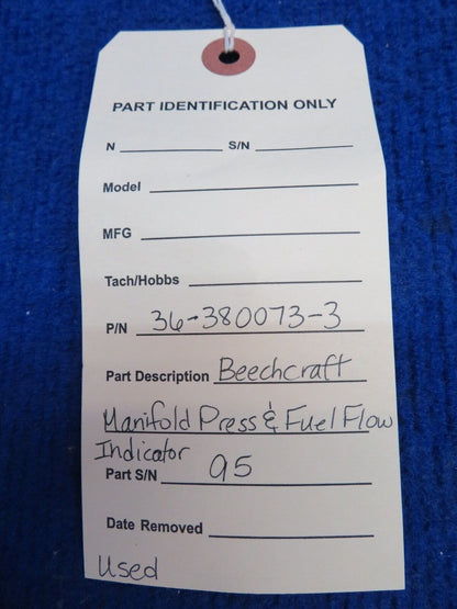 Beechcraft Manifold Pressure & Fuel Flow Indicator P/N 36-380073-3 (0622-09)