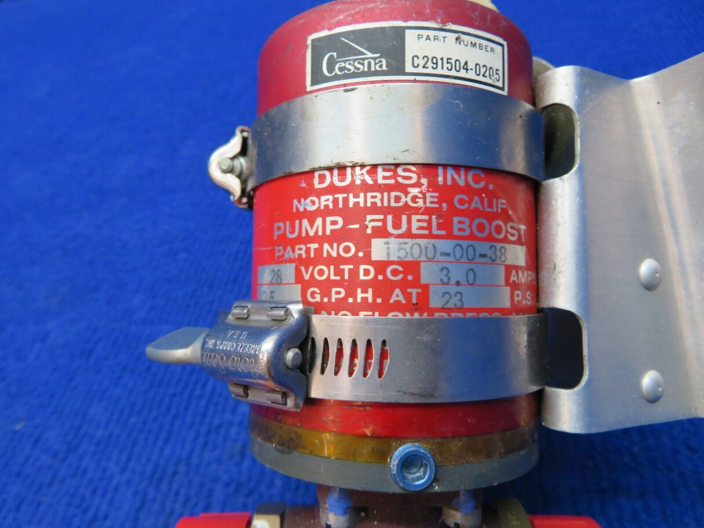 Cessna 210 / T210N Dukes Electric Fuel Boost Pump 28v P/N 1500-00-38 (0622-747)