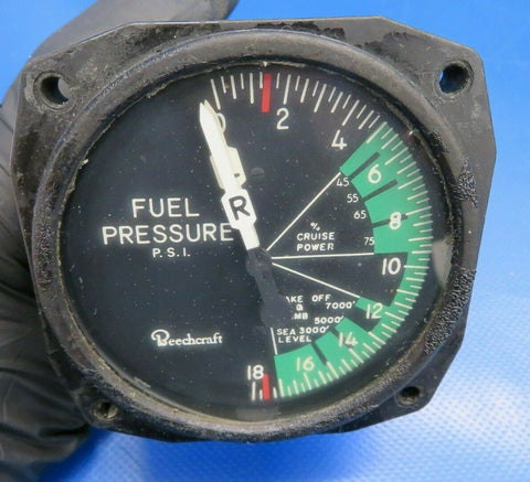 Beech Baron 95-55A Standard Precision Fuel Pressure Gauge 96-380024 (0120-373)