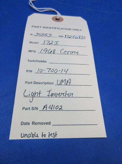 Cessna 172 / 172I UMA Light Inverter P/N 10-700-14 (0923-873)