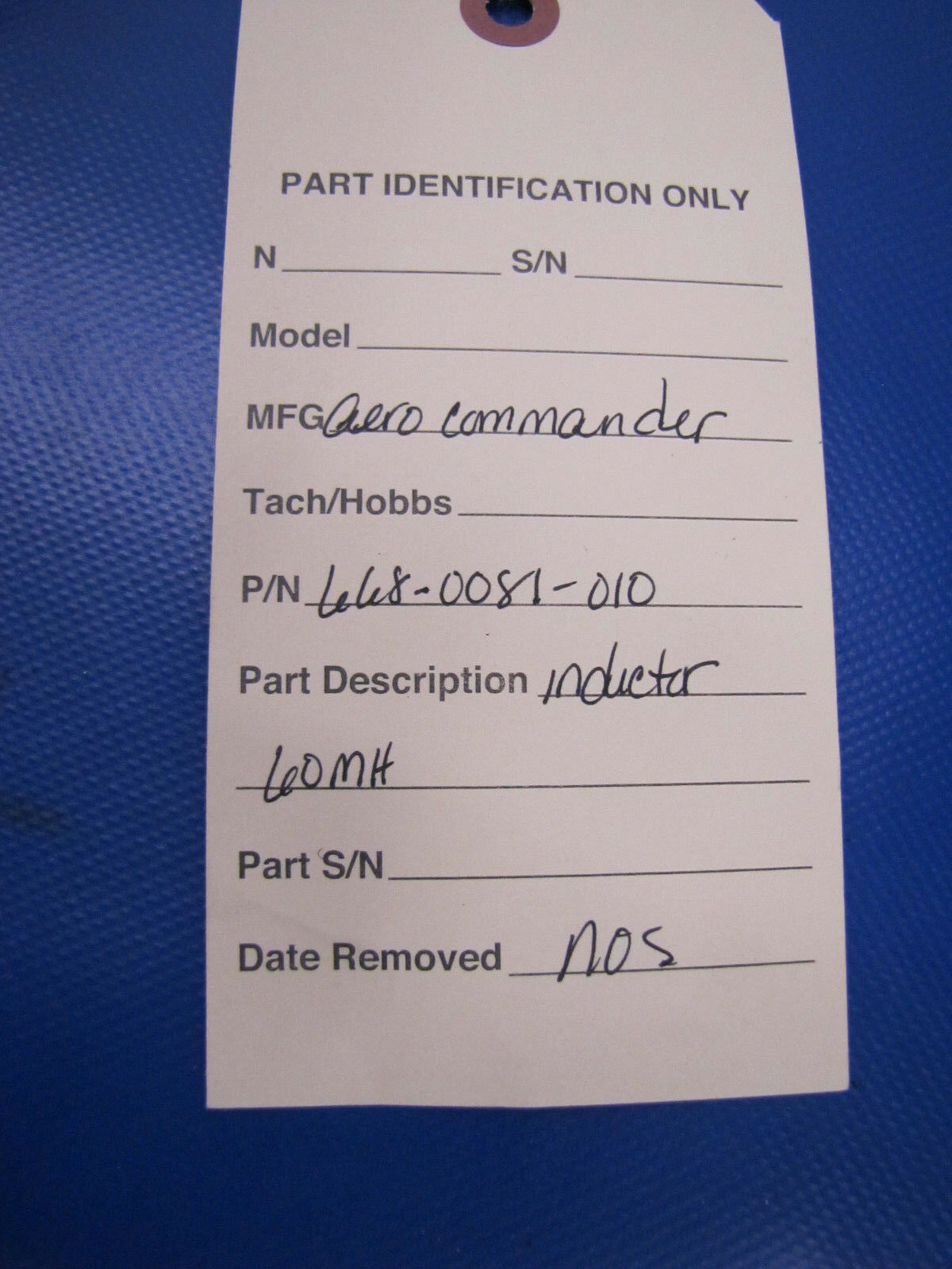 Aero Commander Inductor / Transformer 60mh P/N 668-0081-010 ( 317-255)