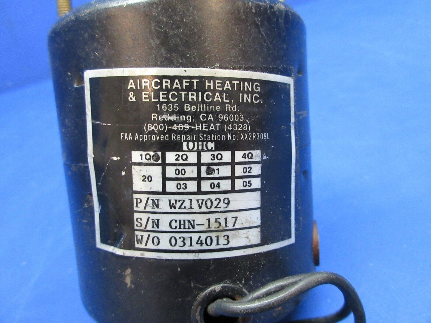 Aircraft Heating and Electrical Heater Motor P/N WZ1V029 CORE (1123-748)
