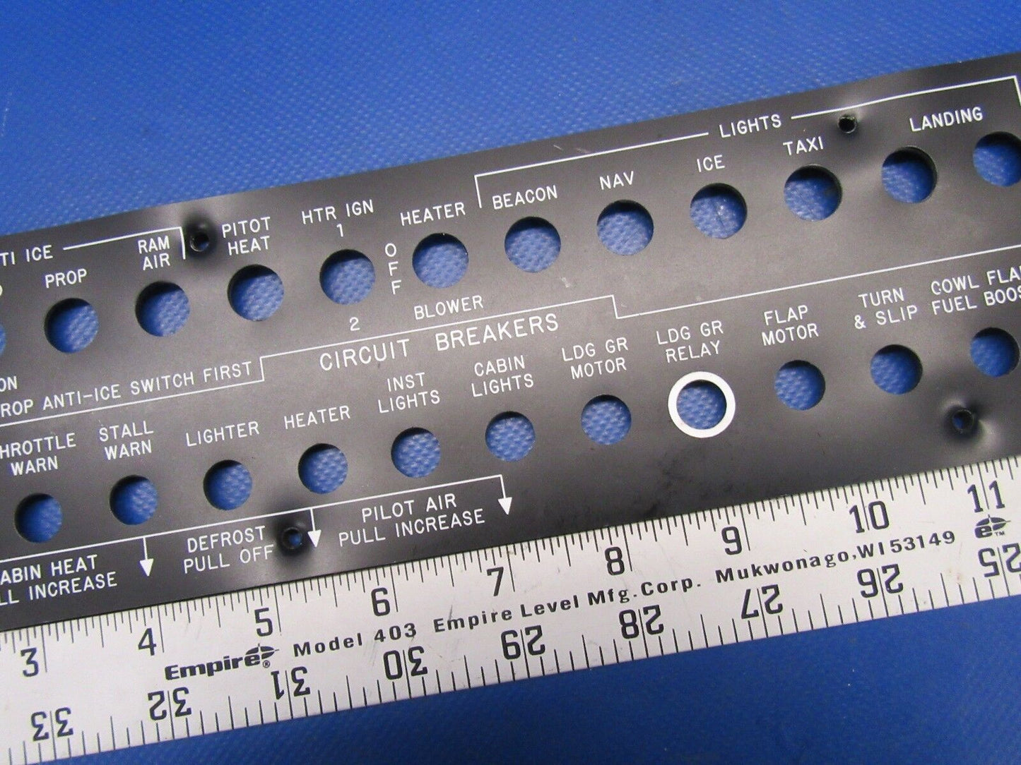 Beech D55 Baron Circuit Breaker Panel P/N 96-324127-3 (0717-11)