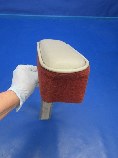 Beech Baron 95-B55 Arm Rest Gray Leather & Maroon Cloth (0418-07)
