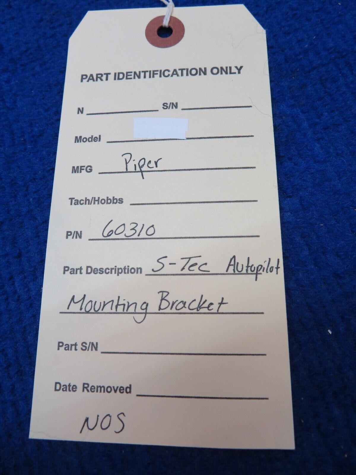 Piper S-Tec Autopilot Mounting Bracket P/N 60310 NOS (0822-436)