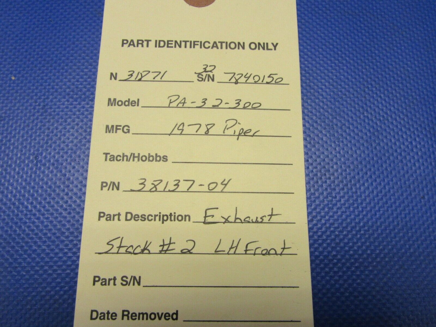 Exhaust Stack Cylinder #2 LH Front P/N 38137-04 (0321-375)