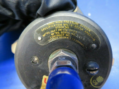Beech Baron 95-A55 High Pressure Oxygen Gauge AW-1-7/8-27-E5 (0420-49)